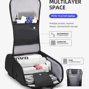 MARK RYDEN τσάντα πλάτης MR9201, με θήκη laptop 15.6", 18L, μαύρη 2 με θήκη laptop 15.6"