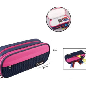 MP υφασμάτινη κασετίνα PA1022-03, 3 θέσεων, μπλε-ροζ 2 3 θέσεων