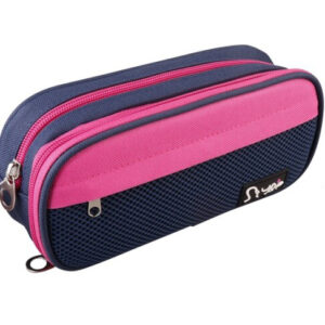 MP υφασμάτινη κασετίνα PA1022-03, 3 θέσεων, μπλε-ροζ 1 MP υφασμάτινη κασετίνα PA1022-03