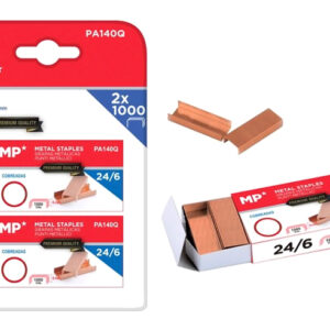 MP ανταλλακτικά συρραπτικού 24/6 PA140Q, copper plated, 2x 1000τμχ 1 MP ανταλλακτικά συρραπτικού 24/6 PA140Q