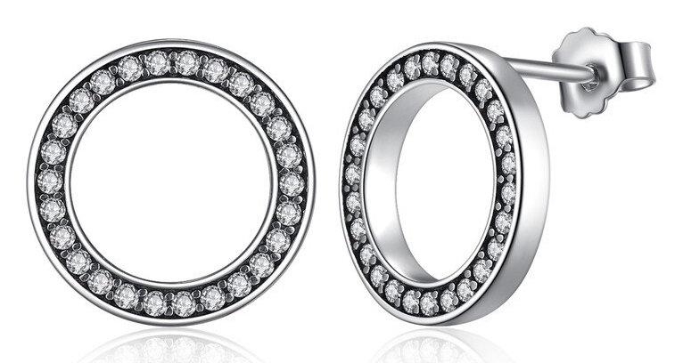 BAMOER σκουλαρίκια καρφωτά PAS437 σε σχέδιο κύκλου BAMOER σκουλαρίκια καρφωτά PAS437 σε σχέδιο κύκλου