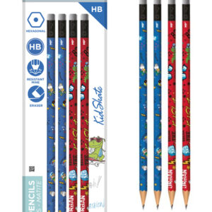 MP ξύλινο μολύβι Kid Skate PE335-02 με γόμα, εξάγωνο, HB, 4τμχ 1 MP ξύλινο μολύβι Kid Skate PE335-02 με γόμα