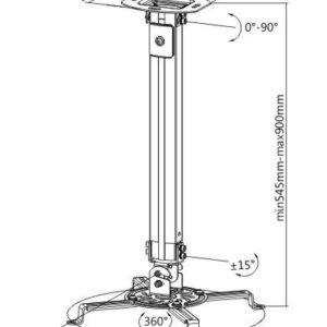 BRATECK βάση projector οροφής PRB-18M, 13.5kg 2 13.5kg
