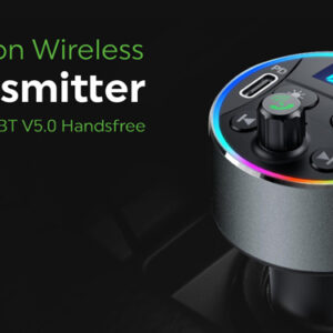 POWERTECH FM Transmitter & φορτιστής 40W PT-1027, οθόνη, RGB, Bluetooth 2 οθόνη