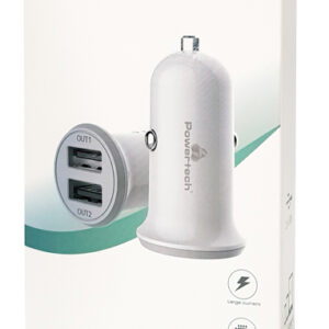 POWERTECH φορτιστής αυτοκινήτου PT-714, 2x USB, 3.4A, λευκός 2 PT 714 1