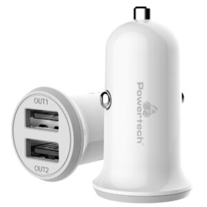 POWERTECH φορτιστής αυτοκινήτου PT-714, 2x USB, 3.4A, λευκός 1 PT 714