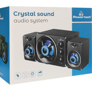 POWERTECH ηχεία Crystal sound PT-841, 2.1, 5W + 2x 3W, 3.5mm, μαύρα 3 5W + 2x 3W