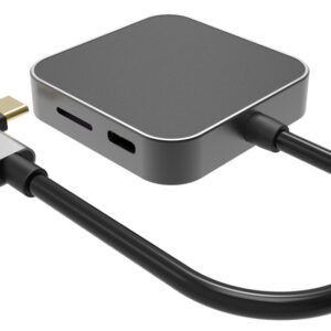POWERTECH docking station PTH-051, 4 θυρών, USB-C, 65W PD, 4K, γκρι 3 USB-C
