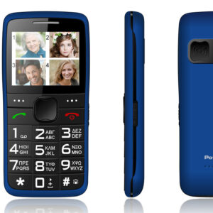 Κινητό Τηλέφωνο Ελληνικό μενού κουμπί SOS, με φακό, PTM-24 μπλε 2 SOS Call