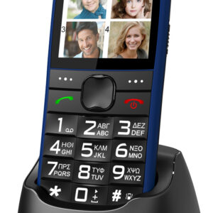 Κινητό Τηλέφωνο Ελληνικό μενού κουμπί SOS, με φακό, PTM-24 μπλε 3 με φακό