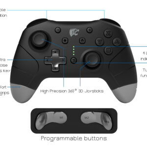 ROAR ασύρματο gamepad RR-0014 για Nintendo Switch, PC & Android, μαύρο 3 μαύρο