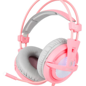 SADES Gaming Headset A6, multiplatform, USB, LED, ροζ 1 SADES Gaming Headset A6