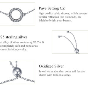 BAMOER βραχιόλι SCB030 σε σχήμα κύκλου, ασήμι 925, ασημί 4 SCB030 2