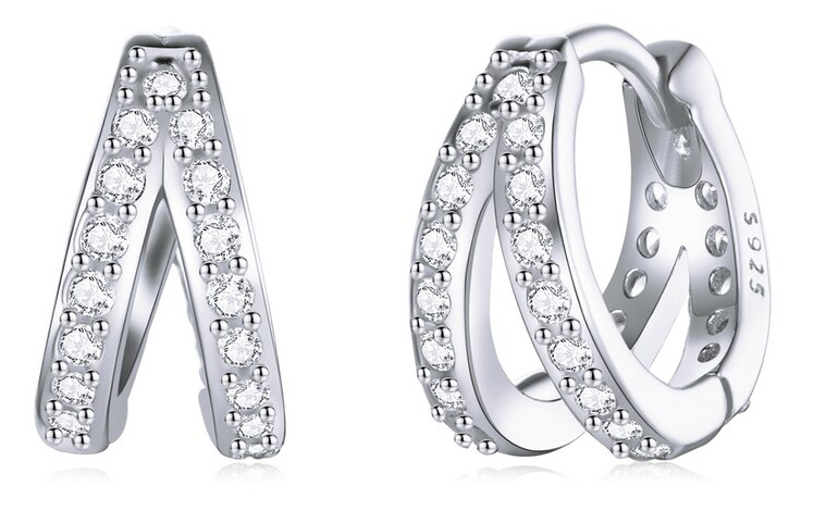 BAMOER σκουλαρίκια διπλοί κρίκοι SCE1187-A BAMOER σκουλαρίκια διπλοί κρίκοι SCE1187-A