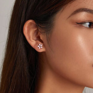 BAMOER σκουλαρίκια καρφωτά λουλούδι SCE1273, ασήμι 925, ασημί 4 SCE1273 2