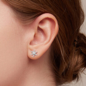 BAMOER σκουλαρίκια μπάρα SCE1458, με κυβική ζιρκόνια, ασήμι 925, ασημί 2 με κυβική ζιρκόνια