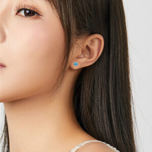 BAMOER σκουλαρίκια καρφωτά SCE862-12 με κυβική ζιρκόνια, ασήμι 925, μπλε 2 ασήμι 925