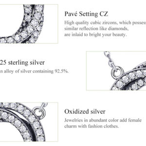 BAMOER κολιέ SCN259 με κυβική ζιρκόνια, ασήμι 925, ασημί 4 SCN259 2