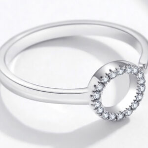 BAMOER δαχτυλίδι SCR545 με κυβική ζιρκόνια, ανοιγόμενο, ασήμι 925, ασημί 4 ασημί