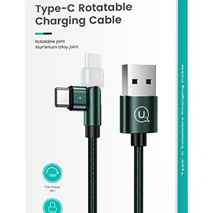 USAMS καλώδιο USB-C σε USB SJ477, περιστρεφόμενο βύσμα, 10W, 1m, πράσινο 3 10W