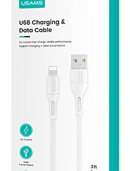 USAMS καλώδιο USB σε Lightning US-SJ500, 10W, 1m, λευκό 3 1m