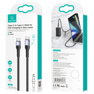 USAMS καλώδιο USB Type-C US-SJ537, 100W/5A, PD, 1.2m, μαύρο 3 PD