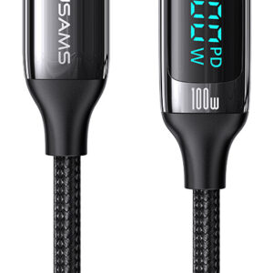 USAMS καλώδιο USB Type-C US-SJ546, 100W/5A, 1.2m, μαύρο 1 USAMS καλώδιο USB Type-C US-SJ546