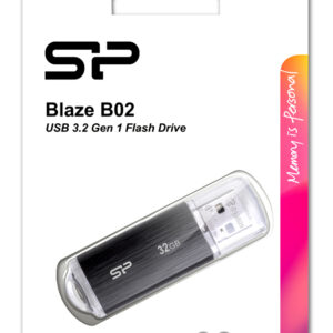 SILICON POWER USB Flash Drive Blaze B02, 32GB, USB 3.2, μαύρο 3 SP032GBUF3B02V1K 1