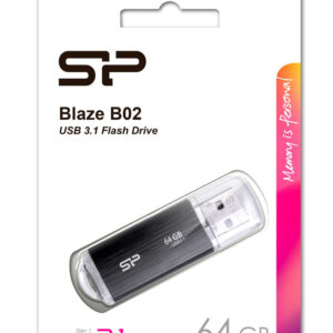 SILICON POWER USB Flash Drive Blaze B02, 64GB, USB 3.2, μαύρο 3 SP064GBUF3B02V1K 2