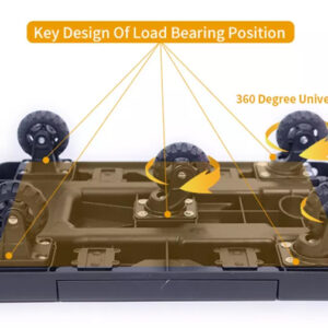 Καρότσι μεταφοράς φορτίων TOOL-0075, πτυσσόμενο, έως 120kg, μαύρο 4 μαύρο