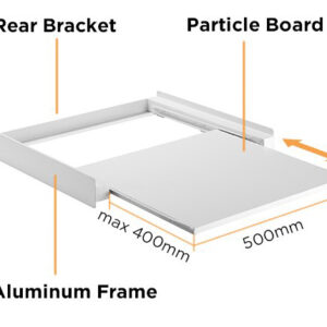 BRATECK Βάση σύνδεσης πλυντηρίου/στεγνωτηρίου WDS-01, με συρτάρι, λευκή 3 λευκή