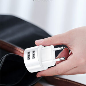 USAMS φορτιστής τοίχου T20 & καλώδιο Lightning, 2x USB, 2.1A, λευκός 4 λευκός