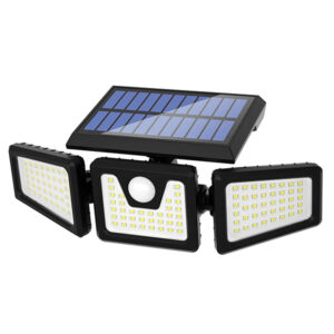 Τριπλός ηλιακός προβολέας με ανιχνευτή κίνησης και πάνελ, μαύρο 4 SOLAR LAMP 3IN1 8