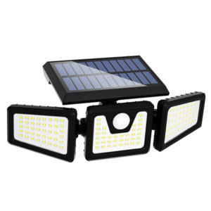 Τριπλός ηλιακός προβολέας με ανιχνευτή κίνησης και πάνελ, μαύρο 1 SOLAR LAMP 3IN1 9