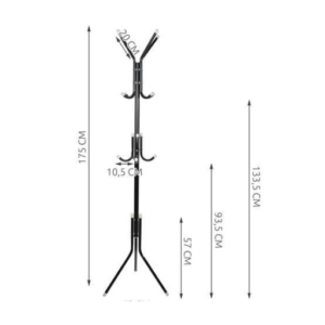 Καλόγερος Μεταλλικός Τρίποδος - Κρεμάστρα Ρούχων με 12 γάντζους, Ruhhy, Μαύρος 3 178