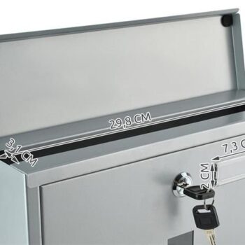 Γραμματοκιβώτιο Εξωτερικού Χώρου Inox Malatec σε Ασημί Χρώμα 30.7x10x34cm 7 eng pl Mailbox 8510 14