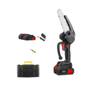 Επαναφορτιζόμενο ηλεκτρικό πριόνι χειρός 24V με δυο μπαταρίες 6″- Αλυσοπρίονο – Chainsaw