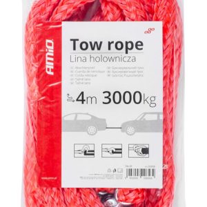 AMIO ιμάντας ρυμούλκησης αυτοκινήτου 02656, έως 3000kg, 4m, κόκκινος 2 έως 3000kg