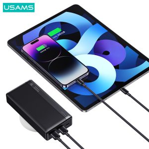 USAMS power bank US-CD205, 2x USB θύρες εξόδου, 10000mAh, 10W, λευκό 3 10000mAh