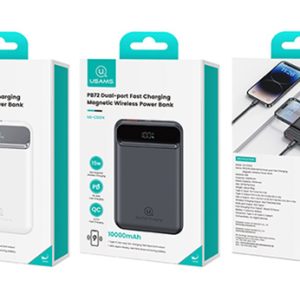 USAMS power bank US-CD214, 2x έξοδοι, wireless, 10000mAh, 20W, λευκό 4 10000mAh
