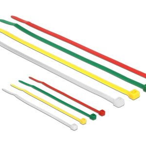 DELOCK δεματικά καλωδίων 18628, 100x2.5mm & 200x3.6mm χρωματιστά, 200τμχ