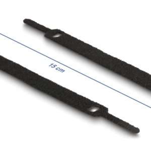 DELOCK δεματικά καλωδίων 19010, τύπου velcro, 12x150mm, μαύρα, 10τμχ 3 12x150mm