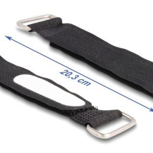 DELOCK ιμάντες τύπου Velcro 19606, 20.3 x 2cm, μαύρος, 5τμχ 3 μαύρος
