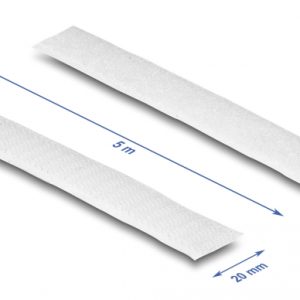 DELOCK ταινία τύπου Velcro 20919, heavy duty, 5mx20mm, λευκή 3 5mx20mm
