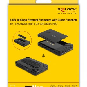 DELOCK θήκη M.2 NVMe & SATA SSD/HDD 42020, 10Gbps, λειτουργία κλώνου 4 42020 3