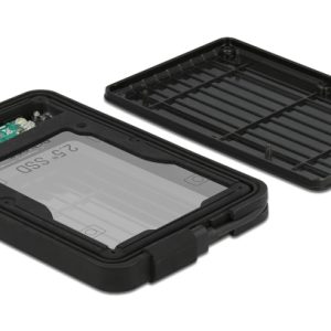 DELOCK θήκη για 2.5" SATA HDD/SSD 42625, 6Gbps, IP66, μαύρη 2 6Gbps