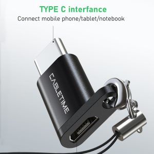 CABLETIME αντάπτορας USB Type-C σε USB Micro CMBF, μαύρος 3 5210131038468 2
