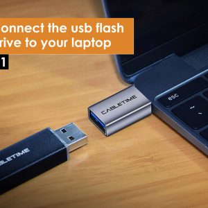 CABLETIME αντάπτορας USB-C σε USB CT-CMAFOTG, 5Gbps, γκρι 3 γκρι