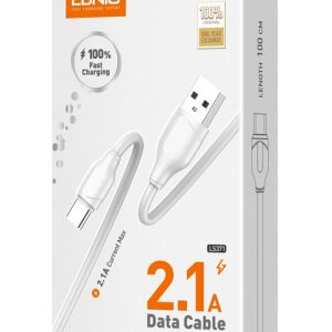 LDNIO καλώδιο Lightning σε USB LS371, 10.5W, 1m, λευκό 3 1m