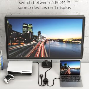 GOOBAY HDMI switch 58488, 3-in σε 1-out, 4K/60Hz, μαύρο 3 4K/60Hz